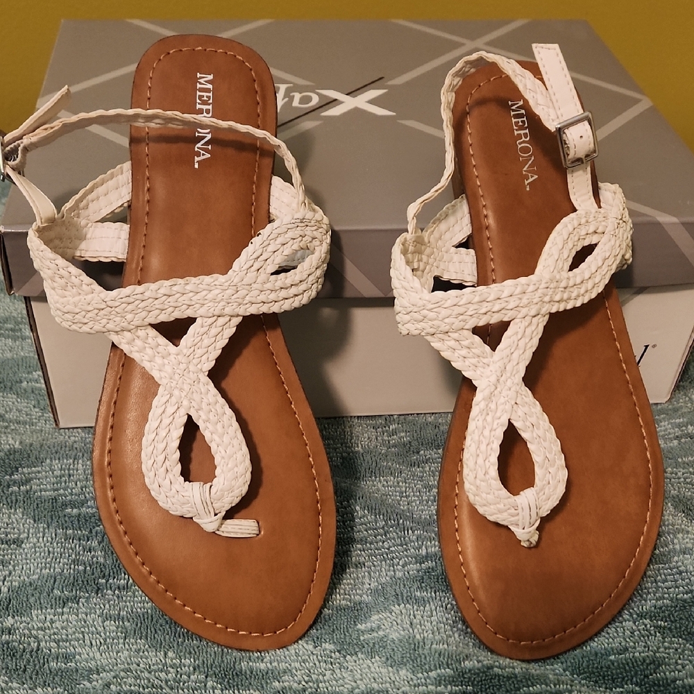 Merona Women's Sandals with White Braided Straps